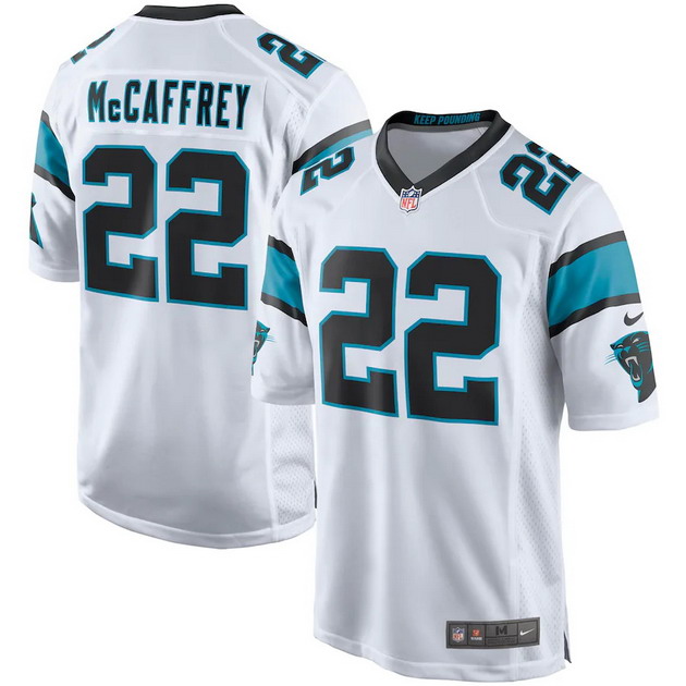 mens nike christian mccaffrey white carolina panthers game jersey